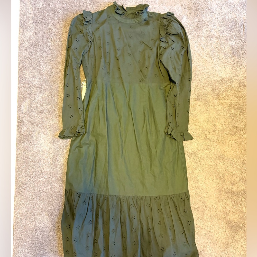 Olive Green Long Sleeve Dress